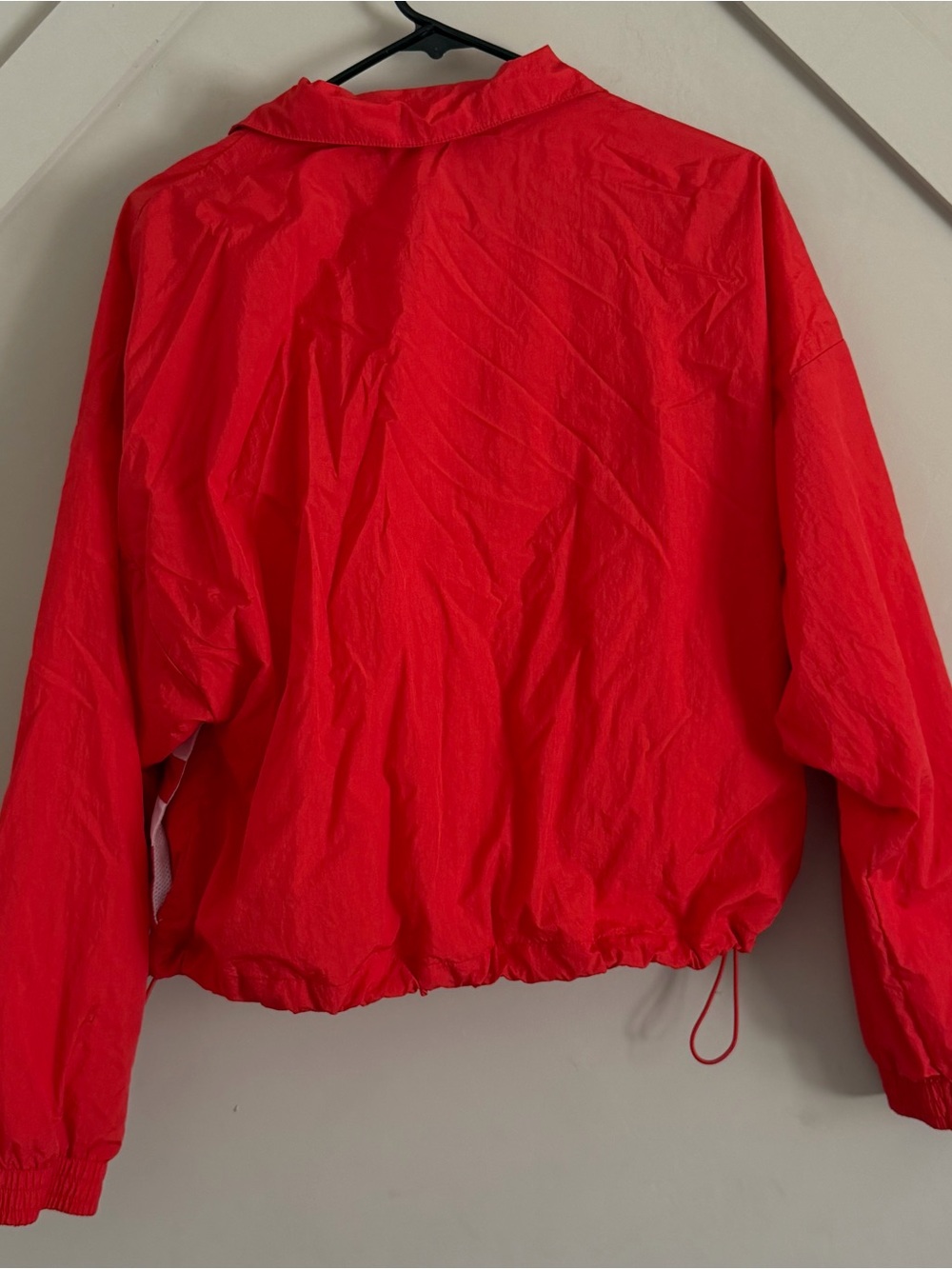 adidas Red and White Striped Windbreaker Jacket - Picture 2 of 9